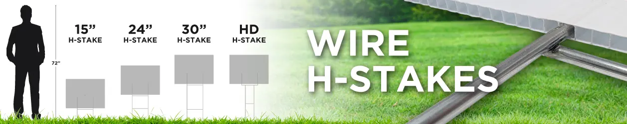 Wire H Stakes – Order Yard Sign Stakes in Bulk | Dirt Cheap Signs