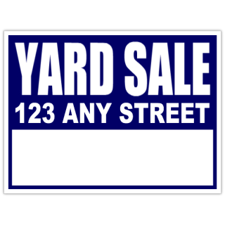 Yard Sale Signs - Neighborhood Sale Blue Lawn Sign